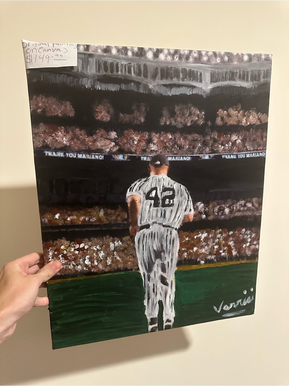 Enter Sandman Mariano Rivera Baseball Stadium Canvas Art painting 16x20